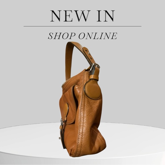 - Ralph Lauren Brown Leather Shoulder Bag with Gold Clasp - Picture 3 of 6